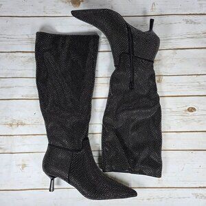 Madden Girl Black Multi Knee High Boots Womens Size 9 Dicee-RWC With Sparkling S